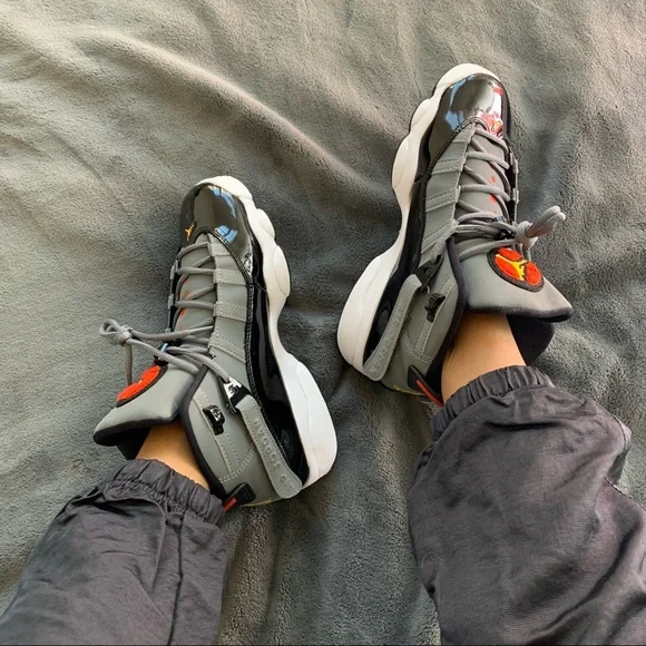 Jordan Rings Smoke Grey Black Red Gold